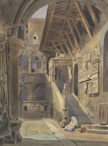 Corte del Bargello, Florencia, 1839 de Thomas Hartley Cromek