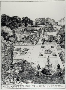 Vista del jardín, Broad Oak, Accrington, de 