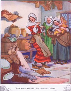 E incluso estropeó las charlas de mujeres (litografía en color) de Thomas Heath Robinson