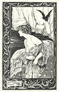 Ariadna en Naxos (litografía) de Thomas Heath Robinson