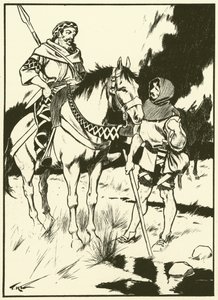 Carlomagno y el carbonero (grabado) de Thomas Heath Robinson