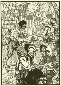 Alimentar a los ciudadanos hambrientos (grabado) de Thomas Heath Robinson