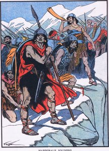 Soldados Hannibals (litografía en color) de Thomas Heath Robinson