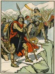 Soldados de Aníbal (litografía en color) de Thomas Heath Robinson