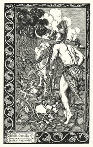 Jasón y los toros de patas bravas (litografía) de Thomas Heath Robinson