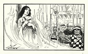 Quema de Juana de Arco (litografía) de Thomas Heath Robinson