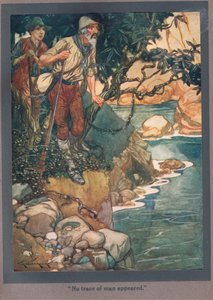 No apareció ni rastro del hombre (litografía en color) de Thomas Heath Robinson