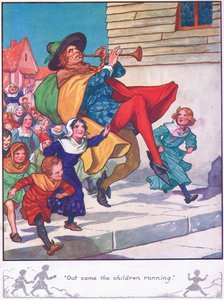 Salieron los niños corriendo (litografía en color) de Thomas Heath Robinson