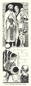 Discurso de Pablo desde la Escalera (litografía) de Thomas Heath Robinson