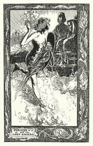 Perseo y las Hermanas Grises (litografía) de Thomas Heath Robinson