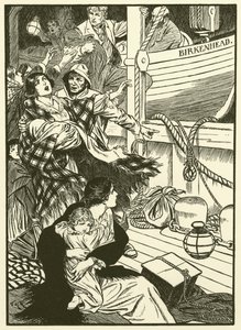 Salvar a las mujeres y los niños (grabado) de Thomas Heath Robinson
