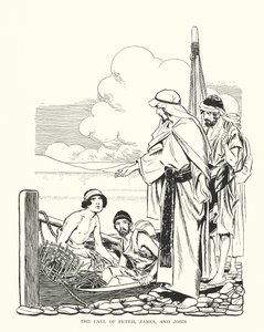 La llamada de Pedro, Santiago y Juan (litografía) de Thomas Heath Robinson