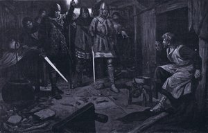 La captura de William Wallace AD1305 (litografía) de Thomas Heath Robinson
