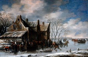 Un paisaje invernal de Thomas Heeremans