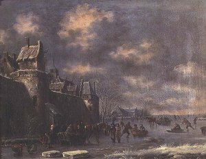 Paisaje invernal con figuras de Thomas Heeremans