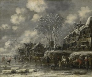 Escena de invierno, 1675 de Thomas Heeremans