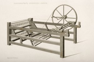 La Spinning Jenny, inventada por James Hargreaves en 1764, 1835