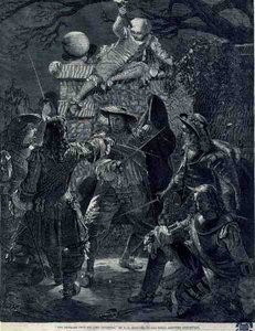 El Ultraje a Sir John Coventry (d.1682), 21 de diciembre de 1670 (grabado)