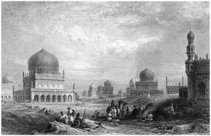 Tumbas de los Reyes de Golconda, Andhra Pradesh, India, 1844 de Thomas Higham