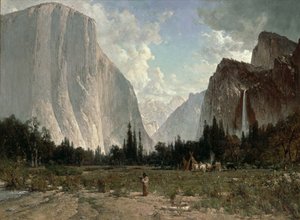 Cataratas Bridal Veil, Yosemite, c.1870-84 (óleo sobre lienzo)