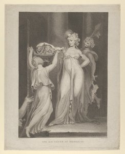 La Hija de Herodías Salomé Recibiendo la Cabeza de Juan el Bautista, Mateo 14:10-11, 1798 de Thomas Holloway