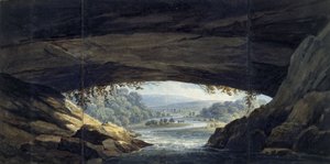 Interior de la cueva de Porth yr Ogof (acuarela sobre papel)