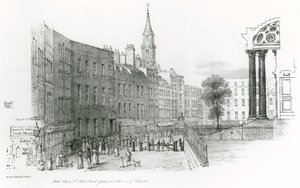 Lado norte de la Catedral de San Pablo, Londres, patio de la iglesia con el final de Cheapside de Thomas Hornor