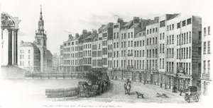 Lado sur de la Catedral de San Pablo, Londres, cementerio, Iglesia de San Agustín y el final de Watling Street de Thomas Hornor