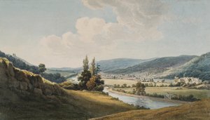 The Vale of Neath, Melincourt on the Right (acuarela y lápiz sobre papel) de Thomas Hornor