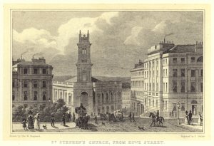Iglesia de San Esteban, desde Howe Street de Thomas Hosmer (after) Shepherd