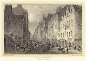 The Canongate, mirando al oeste de Thomas Hosmer (after) Shepherd