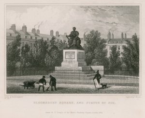 Plaza Bloomsbury y estatua de Fox