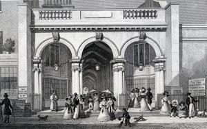 Burlington Arcade, Picadilly, grabado por William Tombleson, 1828 de Thomas Hosmer Shepherd