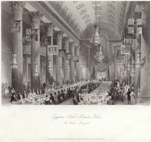 Salón Egipcio en la Mansion House durante el banquete de Wilson