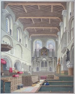 Vista interior de la Iglesia de San Bartolomé el Grande, Smithfield, Ciudad de Londres, 1821 de Thomas Hosmer Shepherd