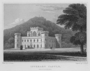 Castillo Inverary, Argyleshire (grabado)