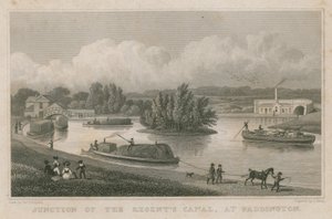 Junction del Canal del Regente, Paddington, Londres de Thomas Hosmer Shepherd