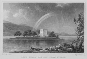Castillo de Loch Leven, desde Kinros (grabado) de Thomas Hosmer Shepherd