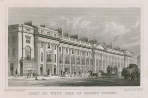 Parte del lado oeste de Regent Street, Londres de Thomas Hosmer Shepherd