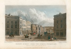 Regent Street desde el Circus Piccadilly, Londres de Thomas Hosmer Shepherd