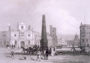 Escuela para ciegos indigentes y Hospital de Bethlehem, c1851-55 de Thomas Hosmer Shepherd