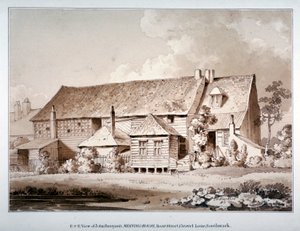 Vista sureste de la casa de reuniones de John Bunyan, Zoar Street, Southwark, Londres, 1813 de Thomas Hosmer Shepherd