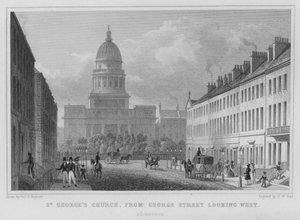 Iglesia de San Jorge, desde George Street mirando al oeste, Edimburgo de Thomas Hosmer Shepherd