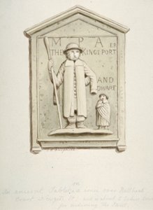 Placa en una casa sobre Bull Head Court, Newgate Street, Ciudad de Londres de Thomas Hosmer Shepherd