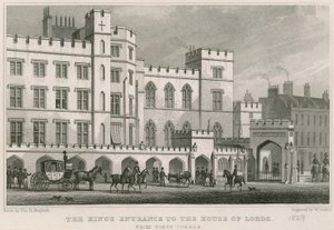 La entrada del rey a la Cámara de los Lores, Westminster, Londres