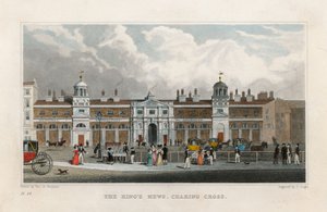 Las caballerizas reales, Charing Cross. Hogar temporal del Menagerie de Edward Cross de Thomas Hosmer Shepherd
