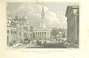 La nueva apertura de la iglesia de St Martin desde Pall Mall East, de 