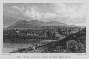 Las colinas de Pentland, desde el lago Duddingstone