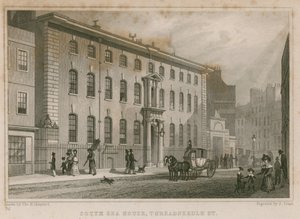 La Casa del Mar del Sur, Threadneedle Street, Londres de Thomas Hosmer Shepherd