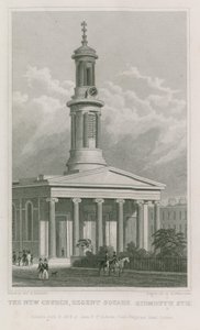 La nueva iglesia, Regent Square, Sidmouth Street de Thomas Hosmer Shepherd